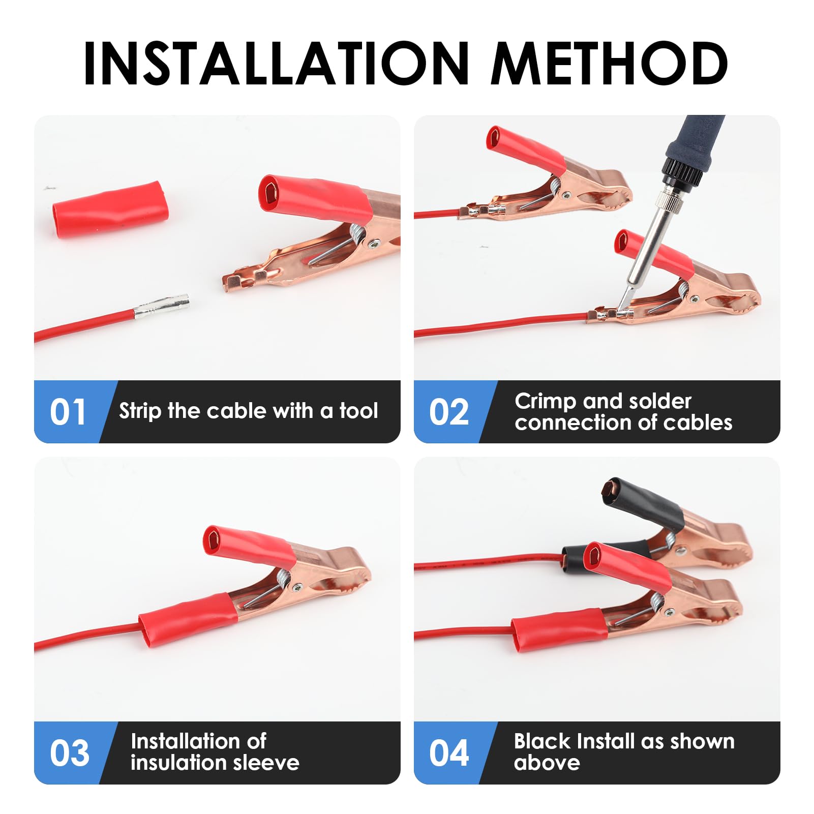 Clip A Coccodrillo Isolate 50A - Set Di 6 Pezzi | Per Cavi Batteria Auto, Camion, Veicoli - Foto 3