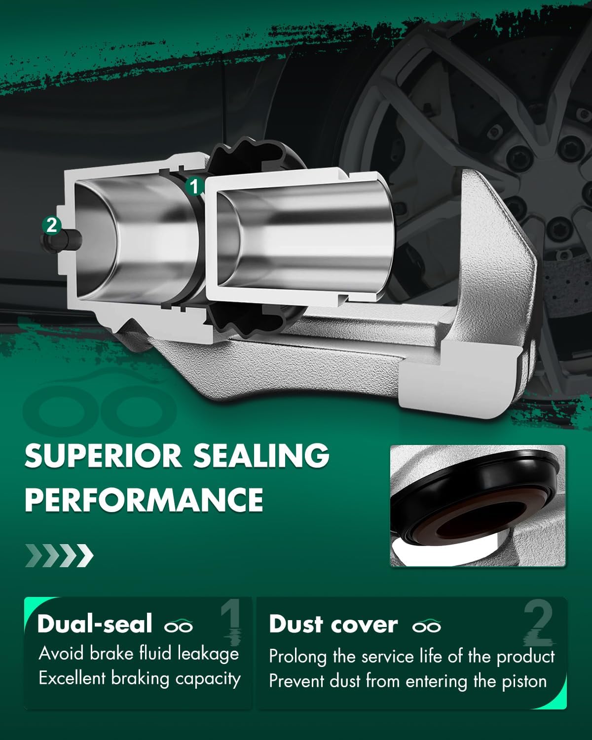 SCITOO 185329 Front Left Disc Brake Caliper Assembly Without Bracket For Buick For Encore/For Verano,For Chevy For Cruze/For Orlando/For Trax/For Volt