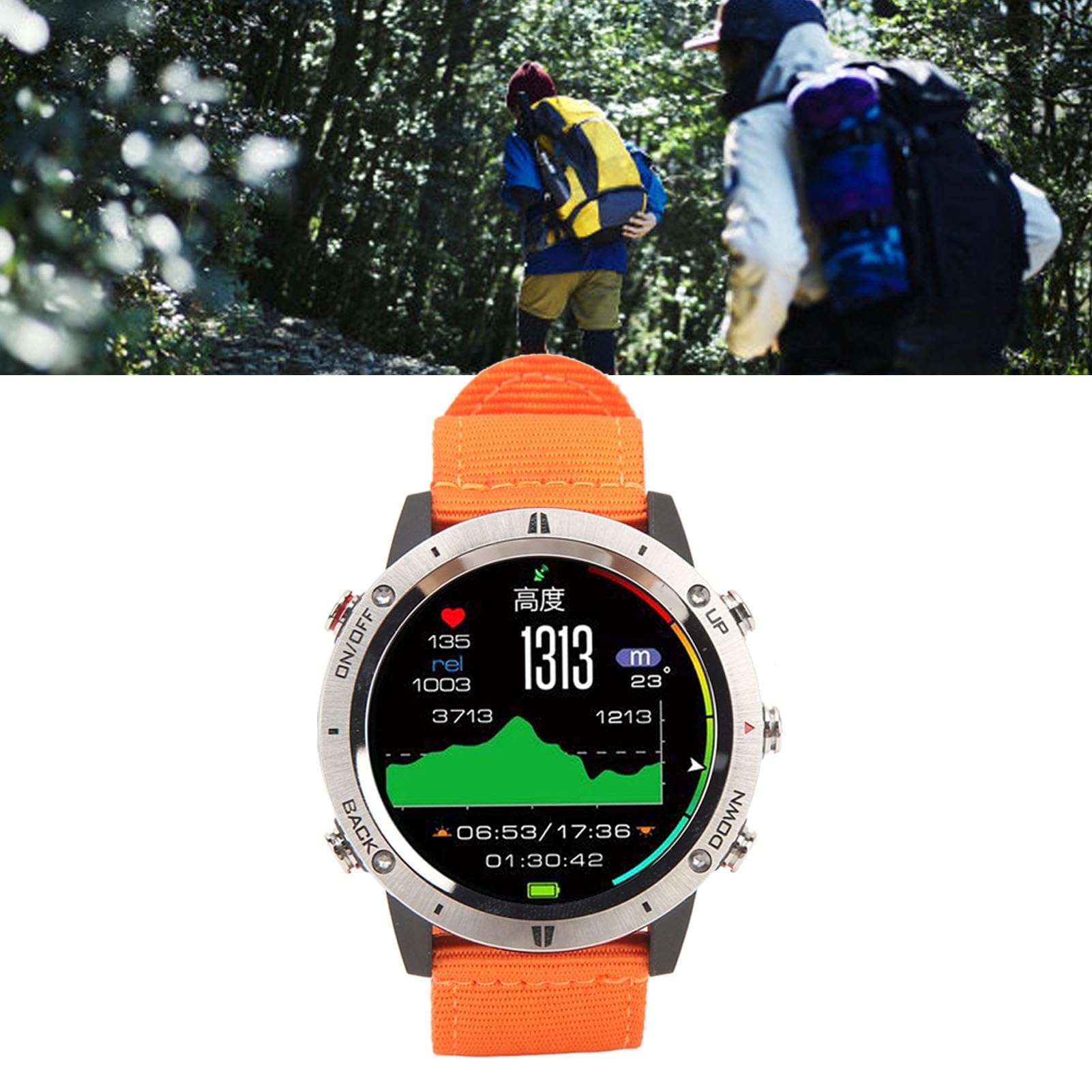 DAUZ Smart Watch sportivo da 1,28 pollici IPS TFT Full Touch Screen Orologio intelligente da uomo impermeabile fino a 50 m Controllo musicale per arrampicata