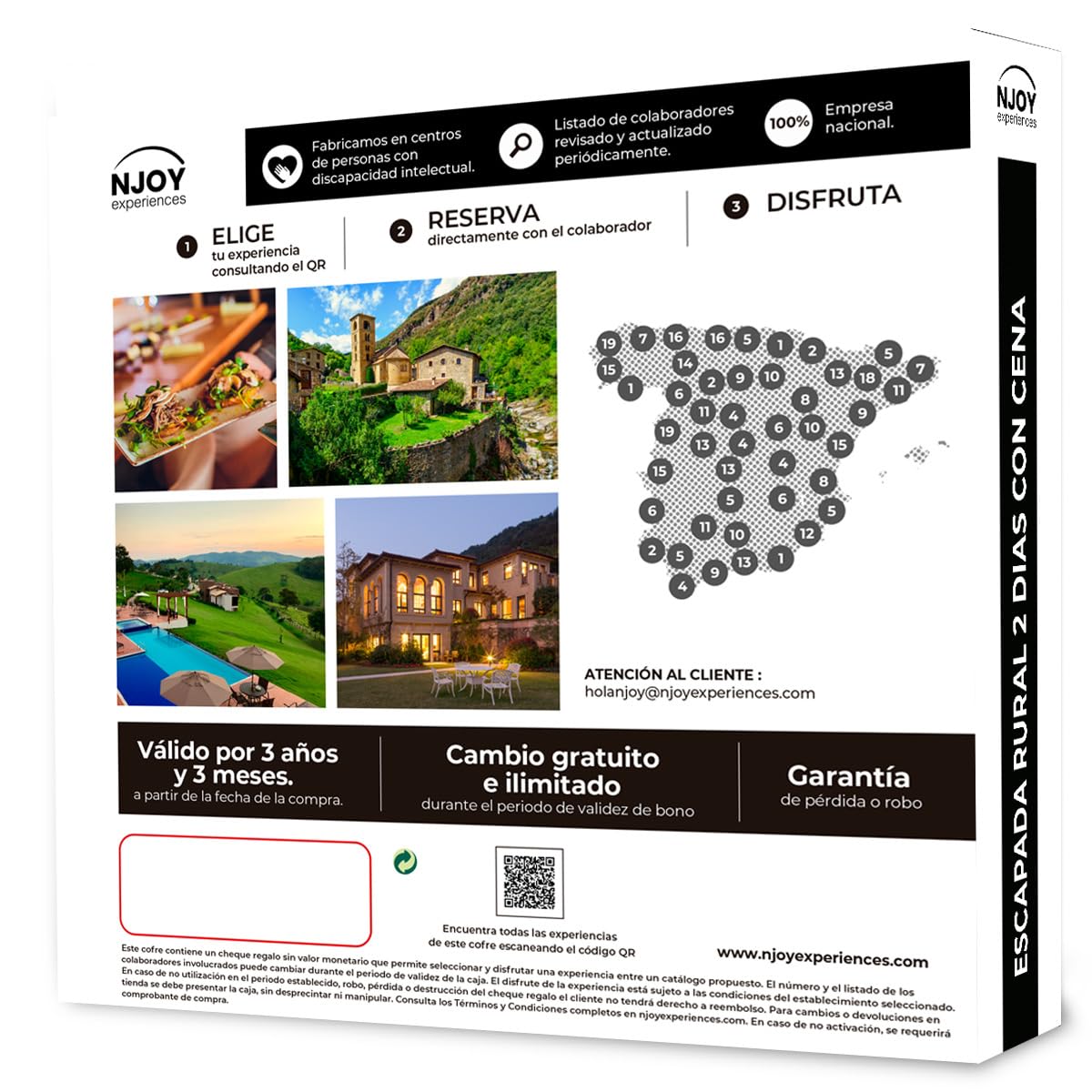 Caja Regalo - ESCAPADA RURAL 2 DÍAS CON CENA - Idea de Regalo - Estancia con cena de 1 noche para 2 personas