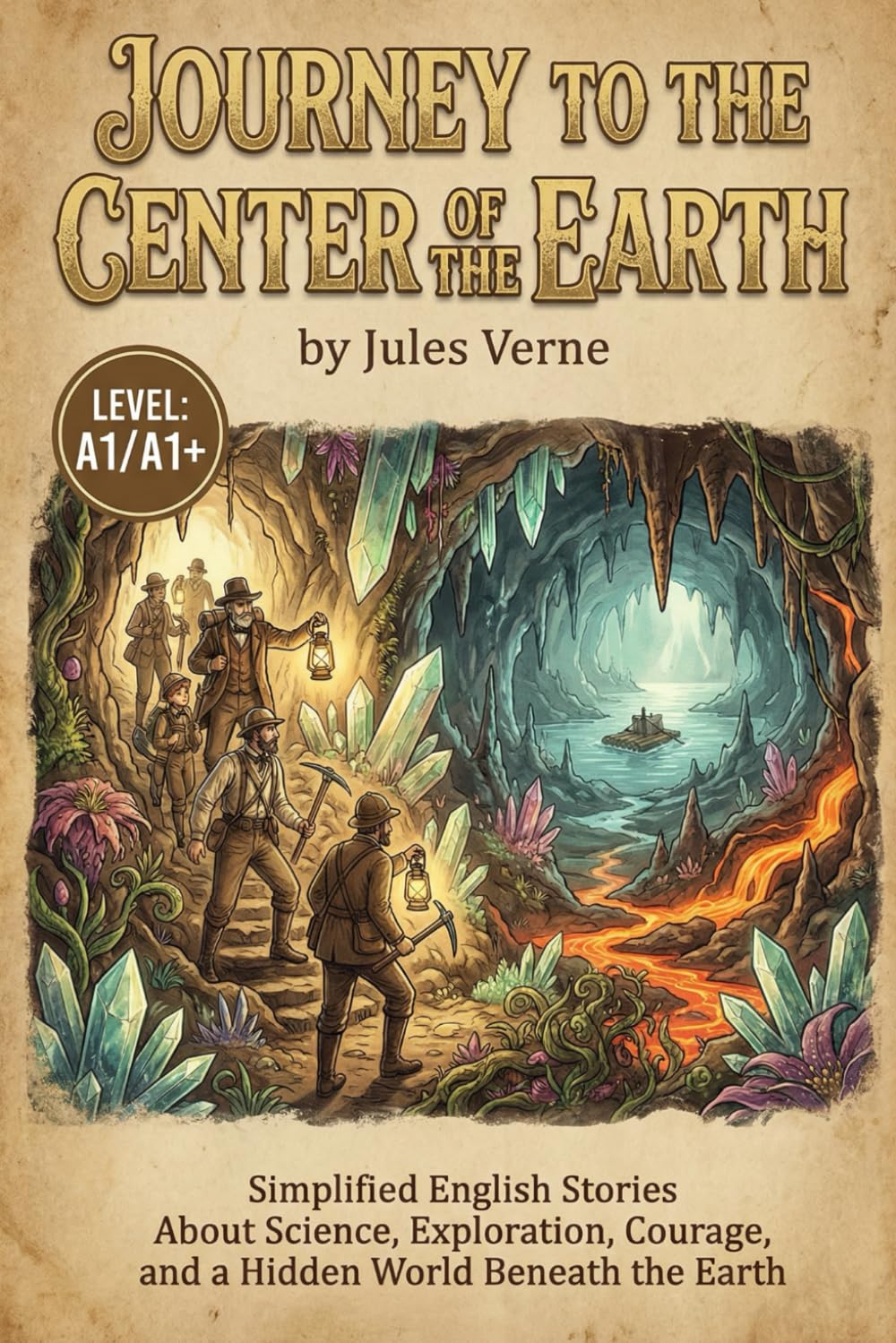 Journey to the Center of the Earth by Jules Verne (Level A1/A1+): Simplified English Stories About Science, Exploration, Courage, and a Hidden World Beneath the Earth
