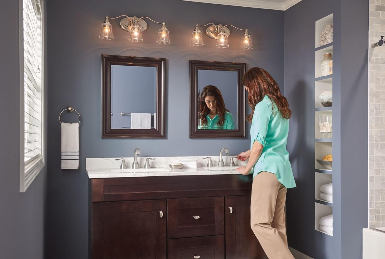 Moen Hamden Spot Resist Brushed Nickel 18-inch Single -Towel Bar, MY6218BN