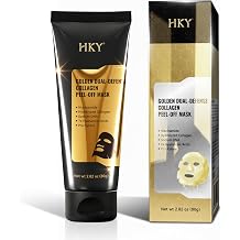 HKY Gold Dual-Anti Collagen Peel Off Face Mask, 7x Hyaluronic Acid Wrapping Mask with PDRN & Pro-Xylane, Anti-Aging Firming & Brightening Overnight Mask for Women Men, Korean Glass Skin Care, 80ml