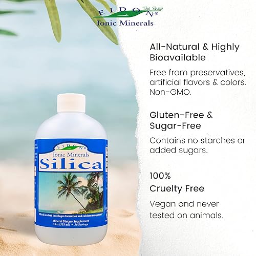 Miniatura 11 de Eidon Ionic Minerals Concentrado mineral de sílice líquida, suplemento de sílice para cabello, piel y uñas, apoya la producción de colágeno