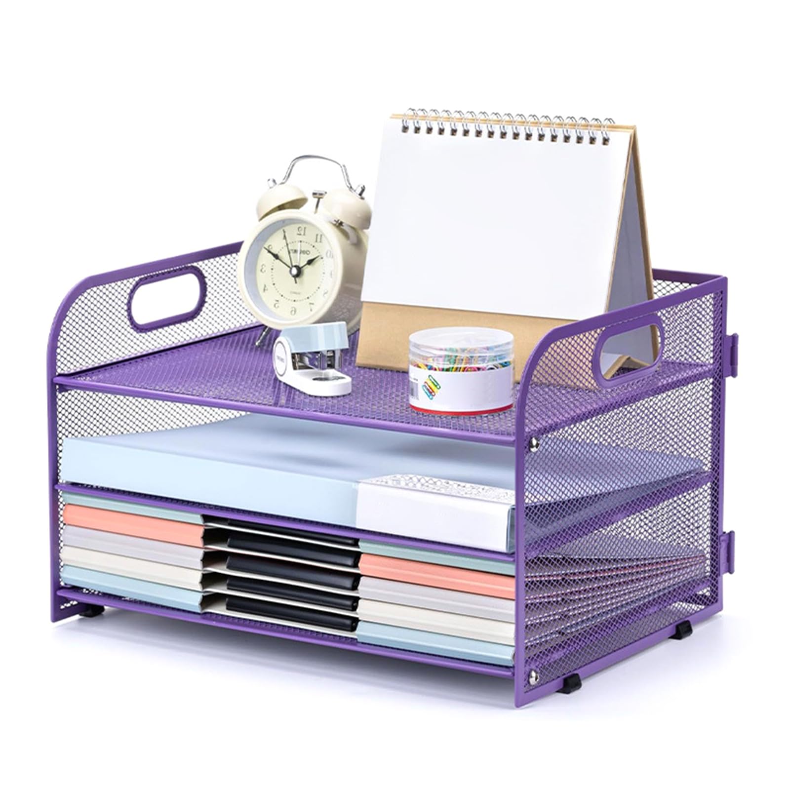 XAGMODSHN 3 Tiers Filing Trays Desk Organiser Document Sorter Rack File Holders Paper Organiser File Supplies Filing Trays