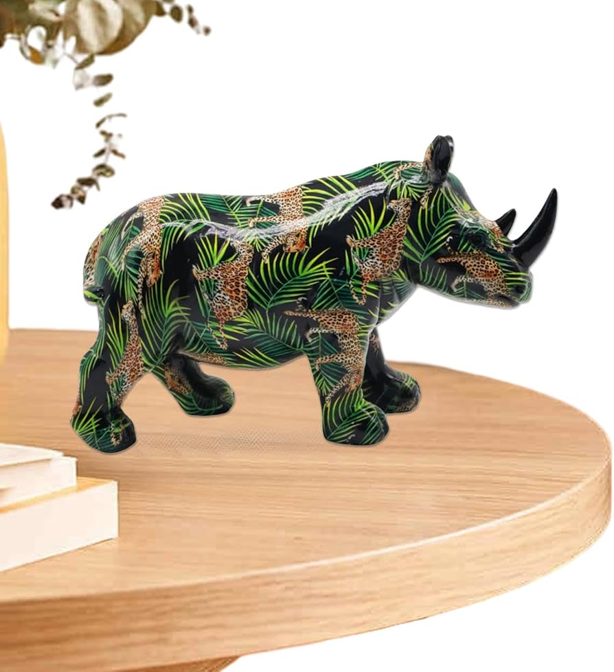 サイの頭部の置物 黒色 樹脂製 サイの頭部の置物 黒色 樹脂製 サイの頭