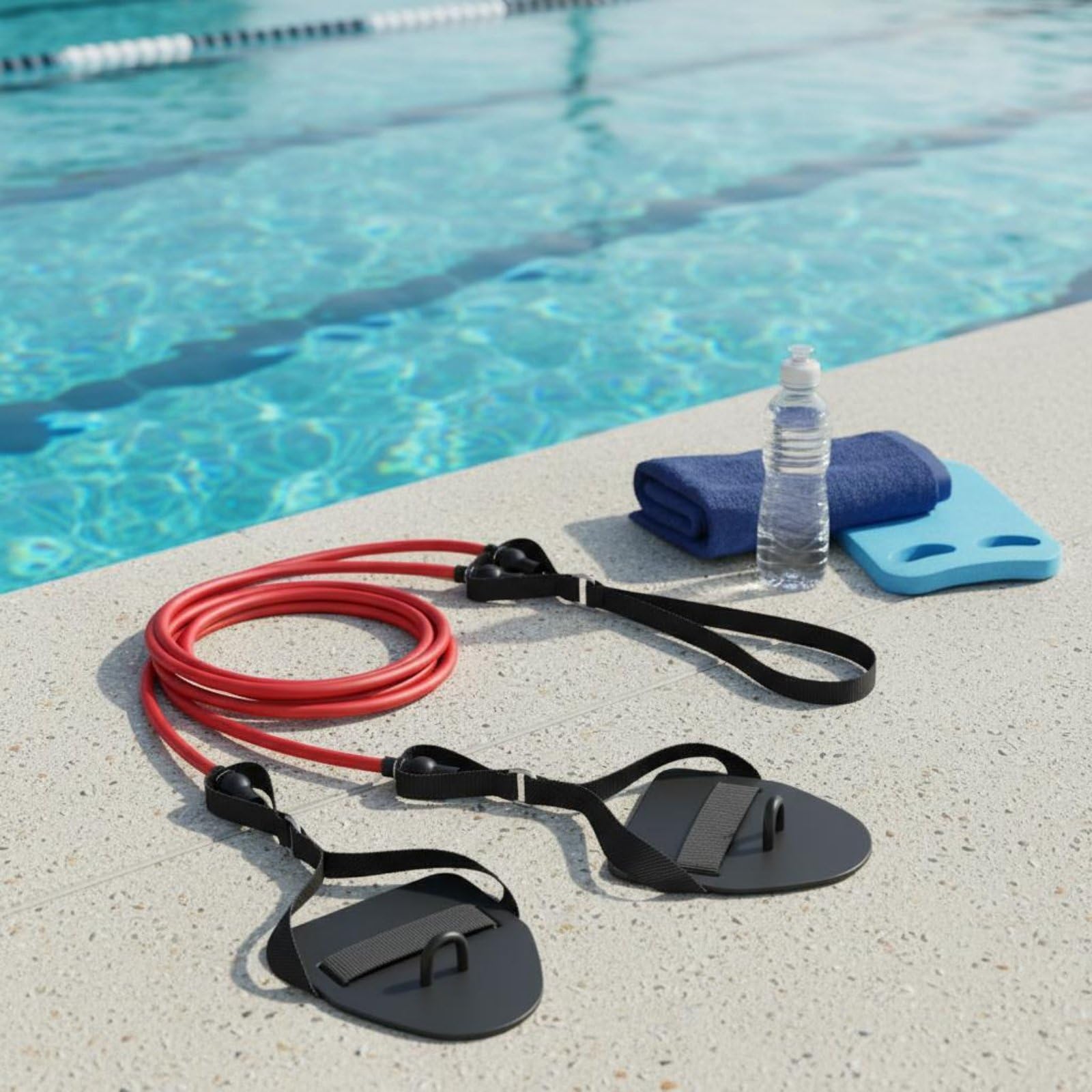 Trainings Zugband Schwimmtrainer Widerstandsband Handpaddel Griff Übungsseil Dicke Latexröhren Langlebig für Tägliche Einheiten für Wettkampfvorbereitung Heimtraining, Schwarz+Gelb, 60 Pfund