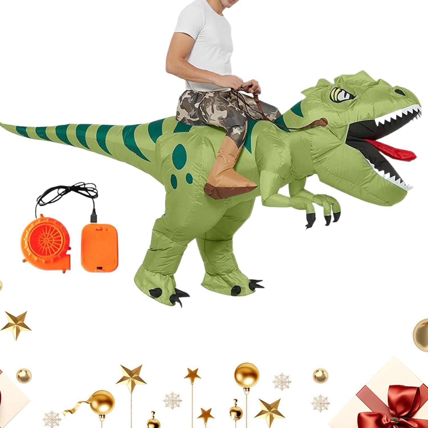 空気注入式 恐竜 コスチューム,ハロウィン 用 恐竜 スーツ - 着用 可能 仮装 パーティー コスプレ コンベンション 学校 イベ