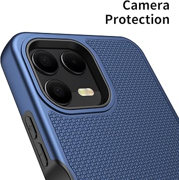 T-Mobile Revvl 8 Pro用携帯電話ケース、スクリーンプロテクター付き、Revvl 8 Pro 5Gケース デュアルレイヤーヘビーデューティー保護、スリムフィット 頑丈 耐衝撃 ミリタリーグレードカバー Tmobile Revvl 8Pro用 ブルー