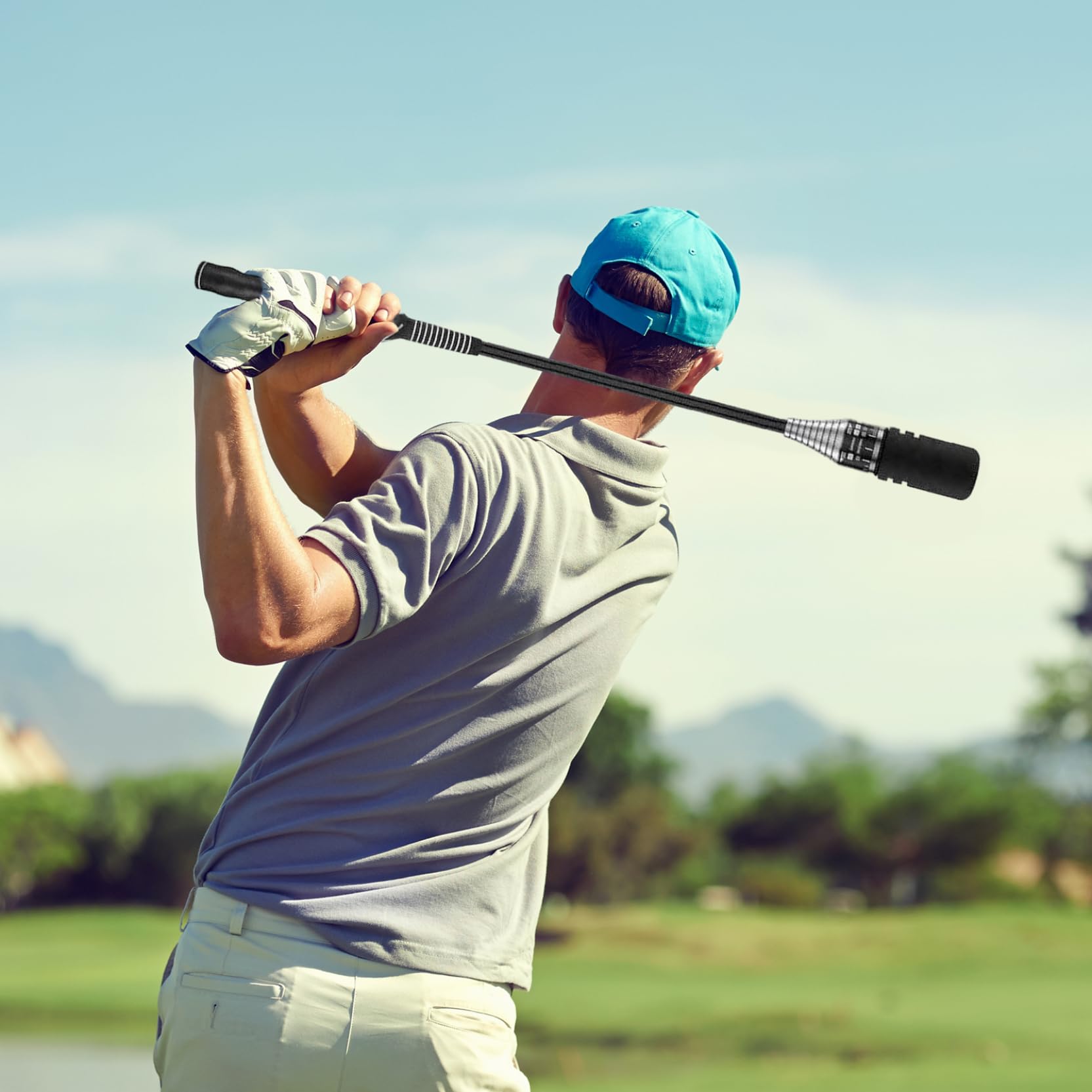 Allenatore di Swing da Golf, ausilio per Allenamento da Golf a velocità Regolabile con Suono a Doppio Impatto per Esercizi Indoor, sessioni all'aperto o Riscaldamento Pre-Round