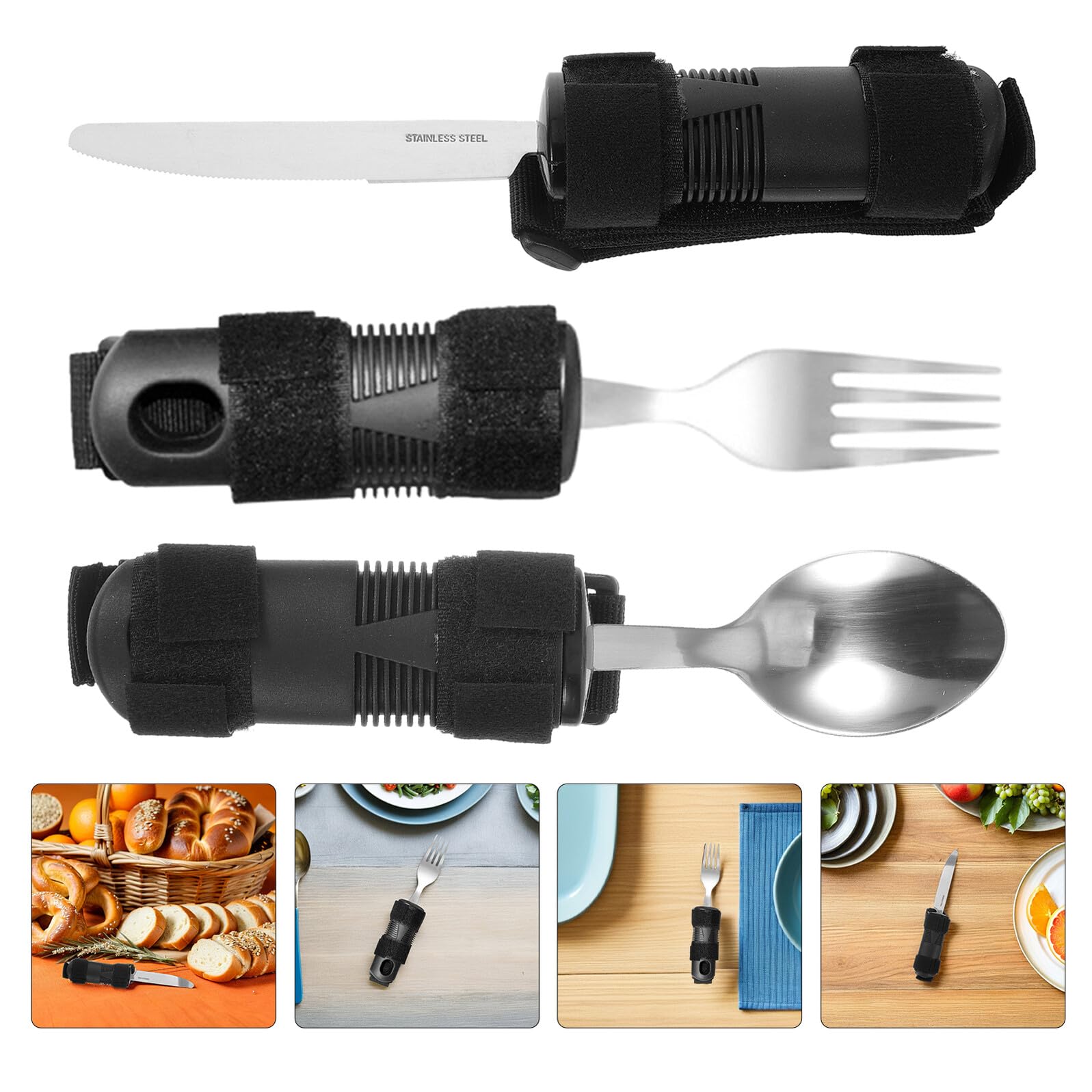 Vajilla de Alimentación Antivibración Ergonómica para Personas Mayores y Temblores de Manos Utensilios Adaptables Vida Diaria