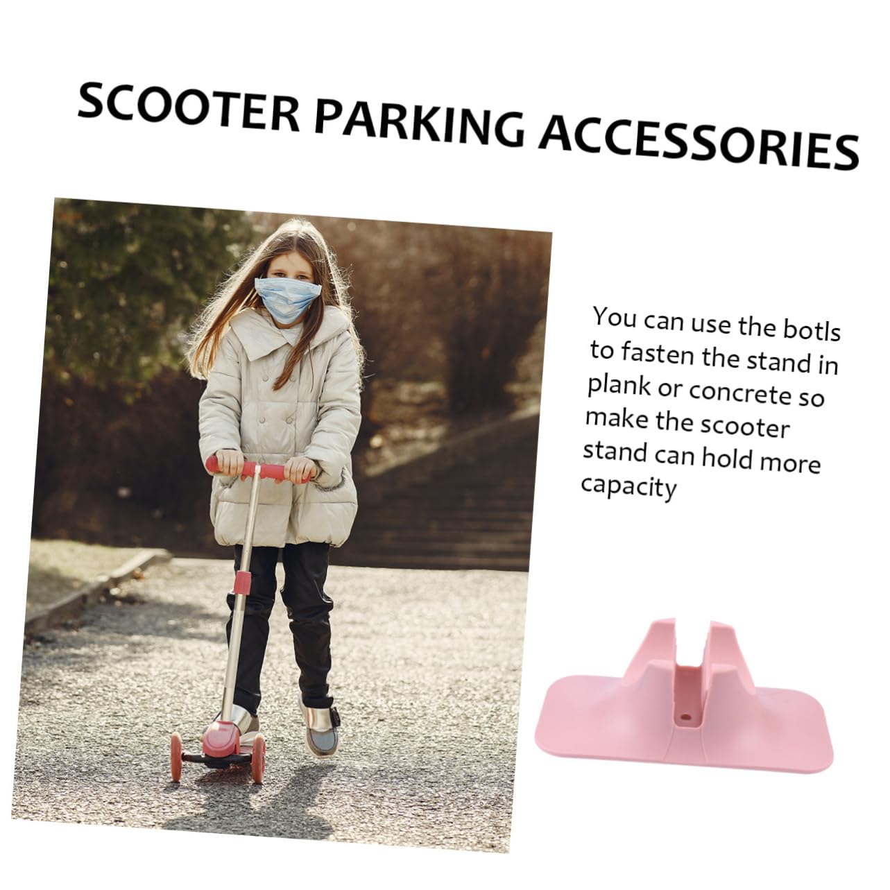 Soporte para Patinete de Abs para Estacionamiento, Compatible Pro Scooter y Kick Scooter, Soporte Estable para Garaje y Suelo, Incluye