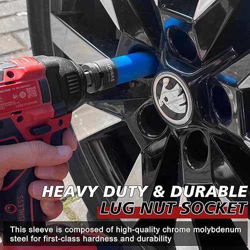 Miniatura 6 de Enchufe de tuerca de impacto de 0.669 in de 12 pulgada, profundo, métrico, con mangas protectoras y material CR-MO de alta resistencia, protector de