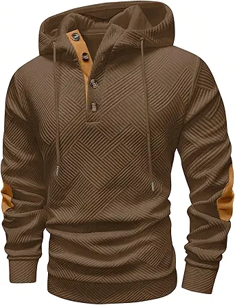 Vssjavun Mens Hooded Sweatshirt Casual Long Sleeve Drawstring Hoodie Pullover Sweatshirts