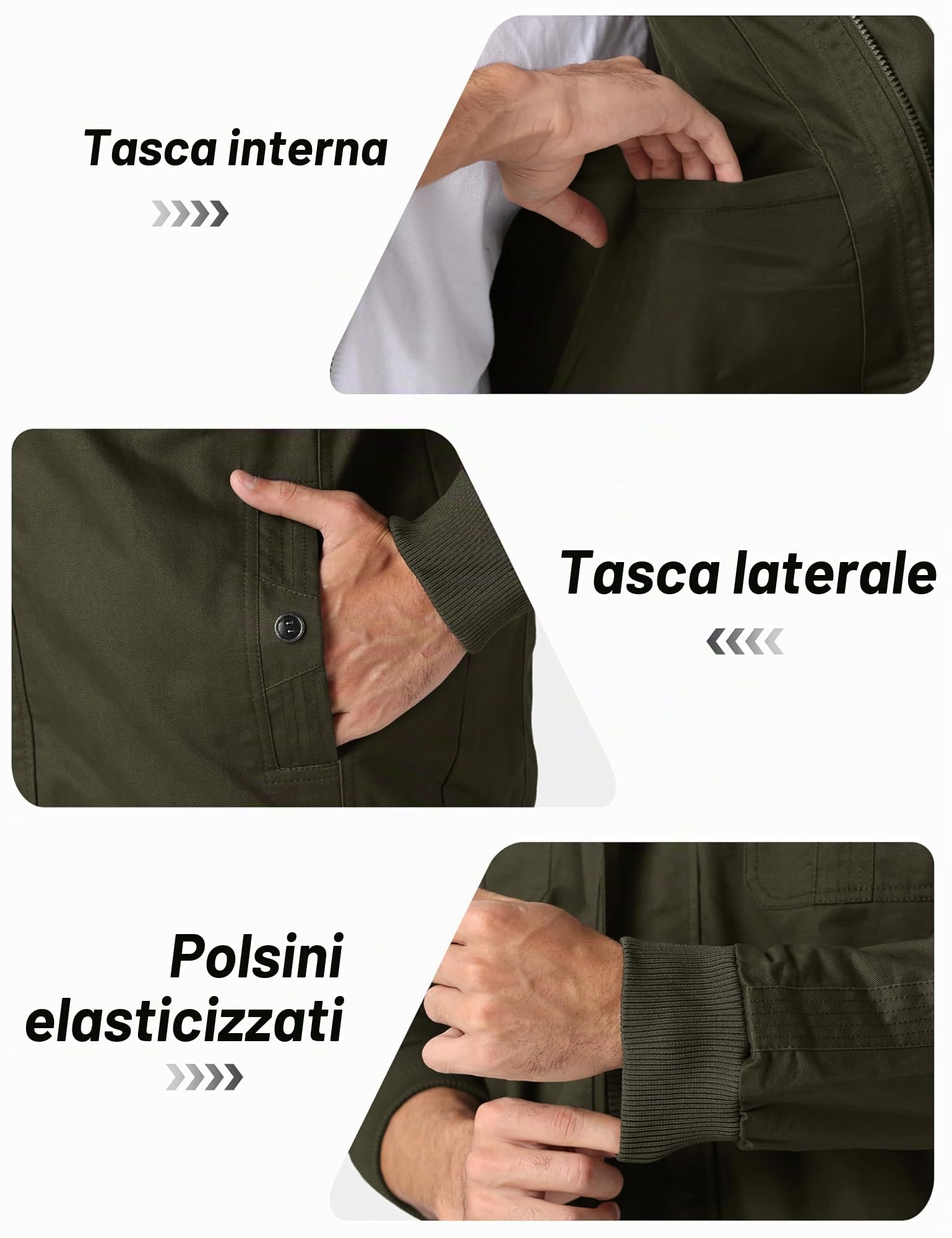 TACVASEN Giacca in Cotone Leggero, Stile Casual, Elegante per Uomo
