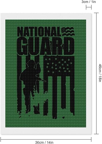 Miniatura 2 de National Guard Patriotic Army American Flag DIY 5D Diamond Art Painting Kits Crystal Full Drill Cross Stitch Pictures Arts Craft for Wall Decoration