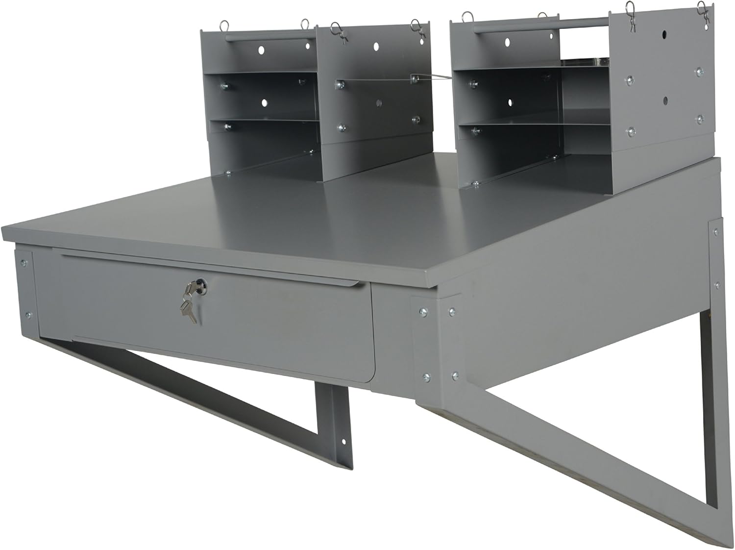 19.5"H Wall Mounted Shop Desk Gray