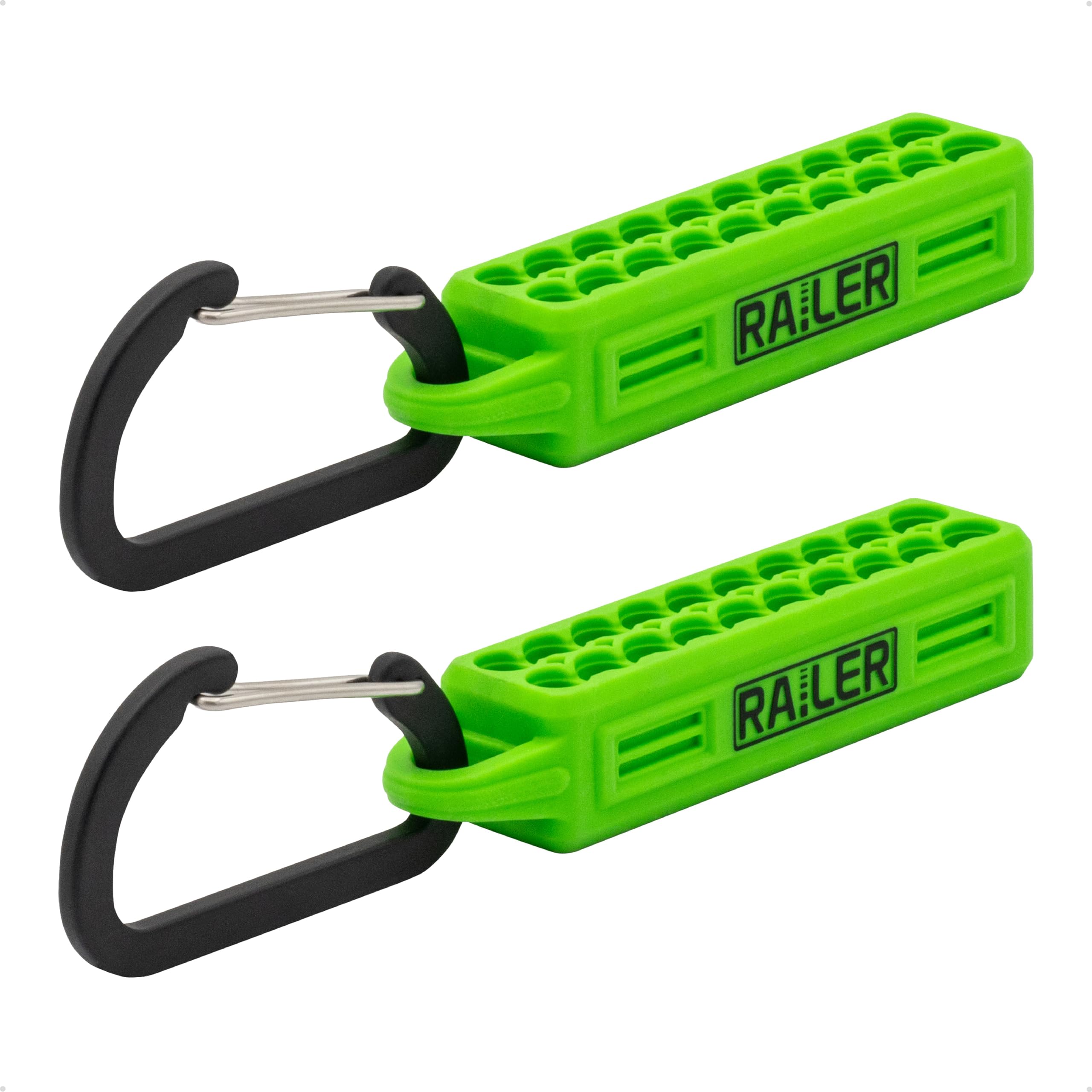 2pc 20 Hole Bit Holder Storage Organizer Set with Carabiner Belt Clips