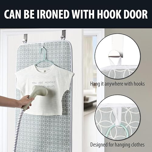 Vista 4 de Seiritex Tapete de planchado, almohadilla de planchar portátil de 39.4 x 18.9 pulgadas, tabla de planchar 5 en 1, manta de hierro de viaje