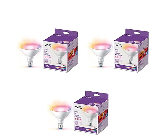 Miniatura 9 de WiZ Connected Bombilla inteligente LED PAR38 de 120 W, paquete de 6, E26, para interiores y exteriores, se conecta a Wi-Fi, control con voz o