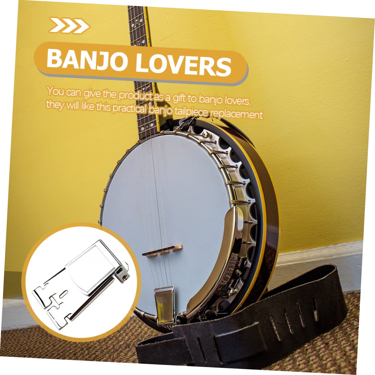 ifundom 4stücke Saiten Banjo Tailpiece Metall Hochwertige Langlebige Zubehörteile Für Traditionelle Banjo-reparaturen Chromfarben Installieren