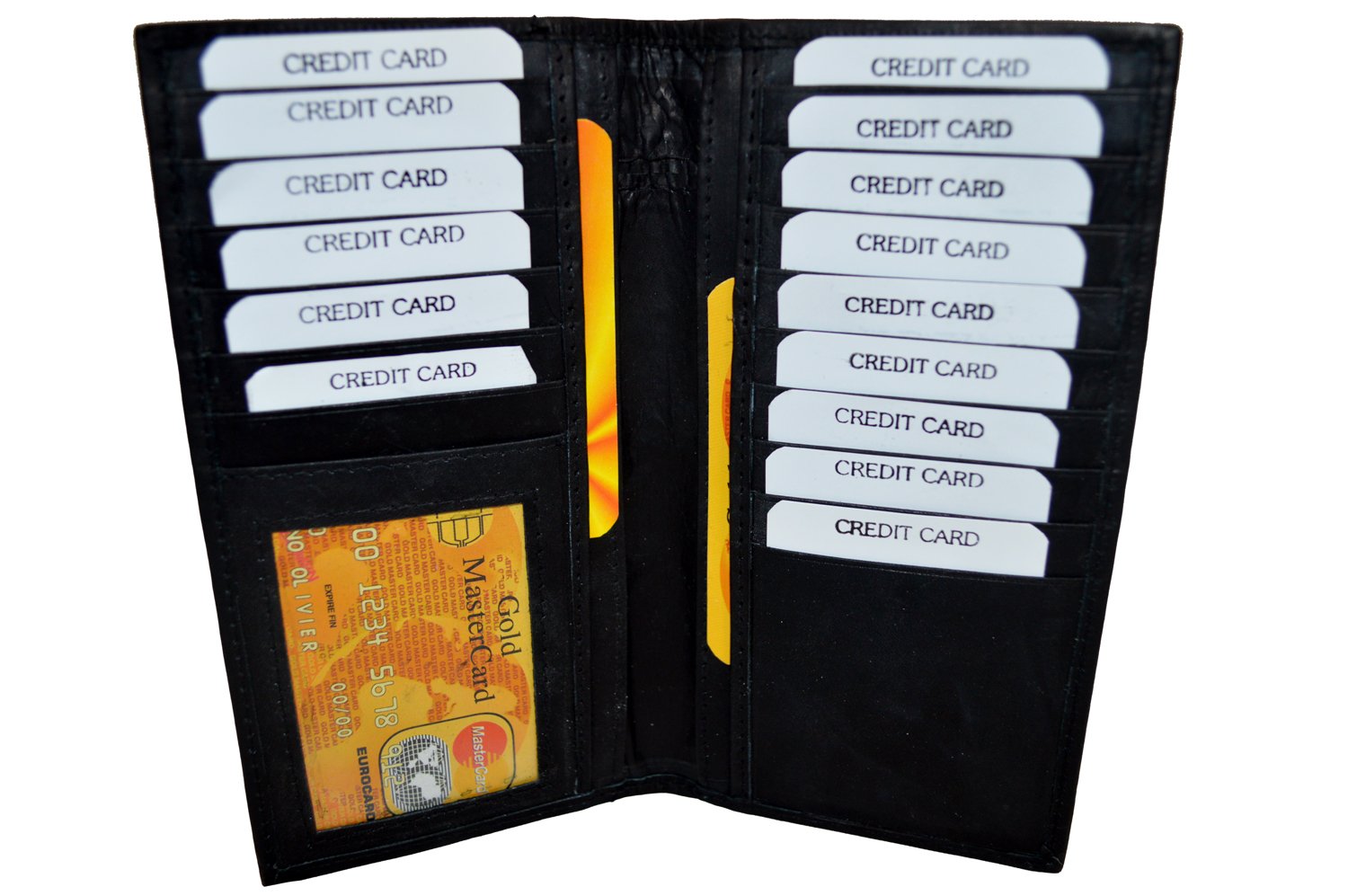 LB LEATHERBOSS Checkbook Credit Card Holder Wallet