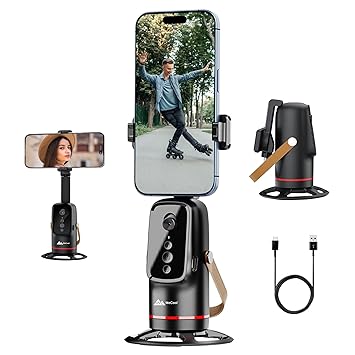 WeCool G2 AFT Ai Auto Face Tracking Tripod Motion Sensor with 360° Rotation, 2200mAh Battery, AI Intelligent Lens, 1.8m Tripod Mount Support for Android, iPhone, and Ring Light Compatibility