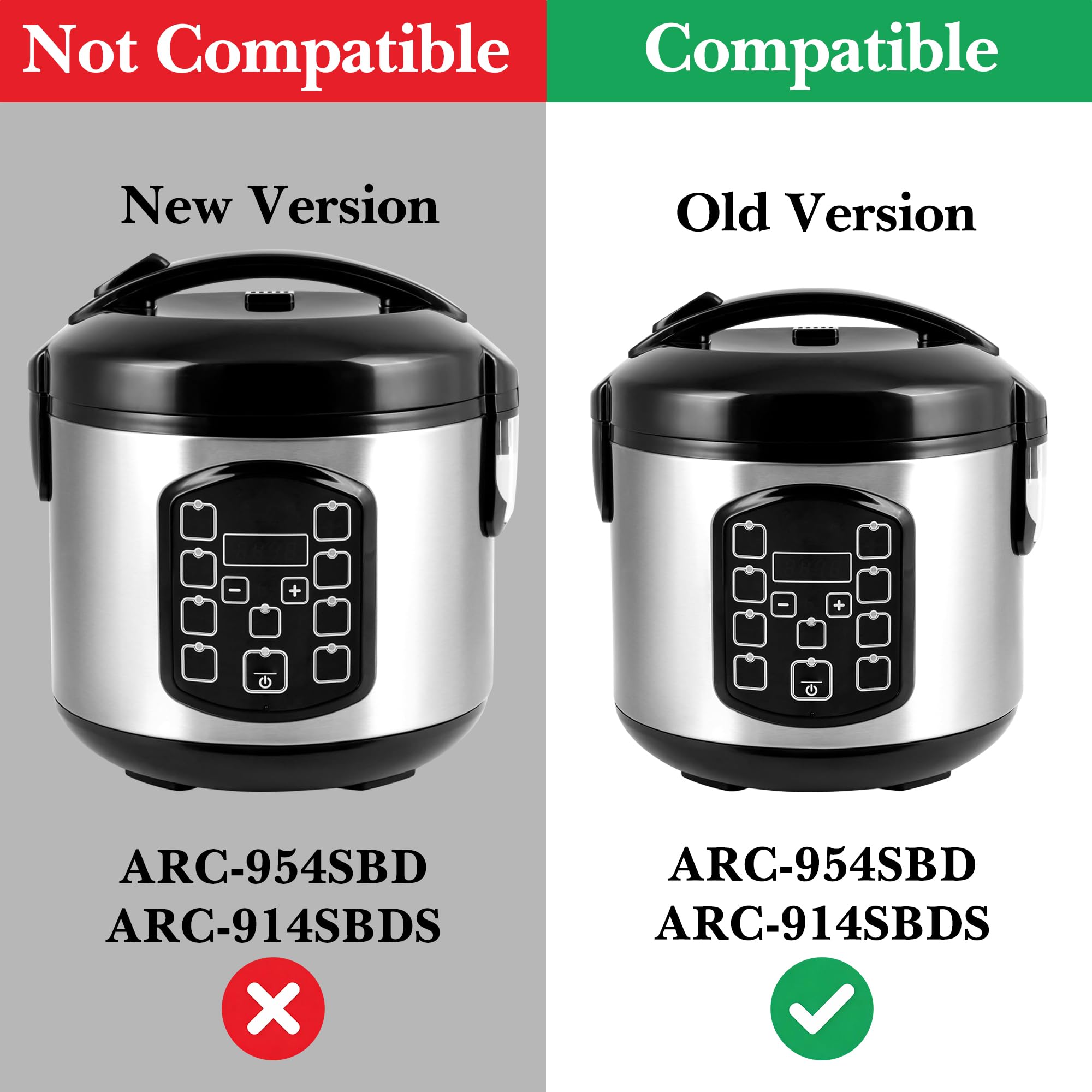 Linkidea rijstkoker binnenpan van roestvrij staal, compatibel met AROMA-ARC- 954SBD, vaatwasmachinebestendig, vervangende kom zonder coating