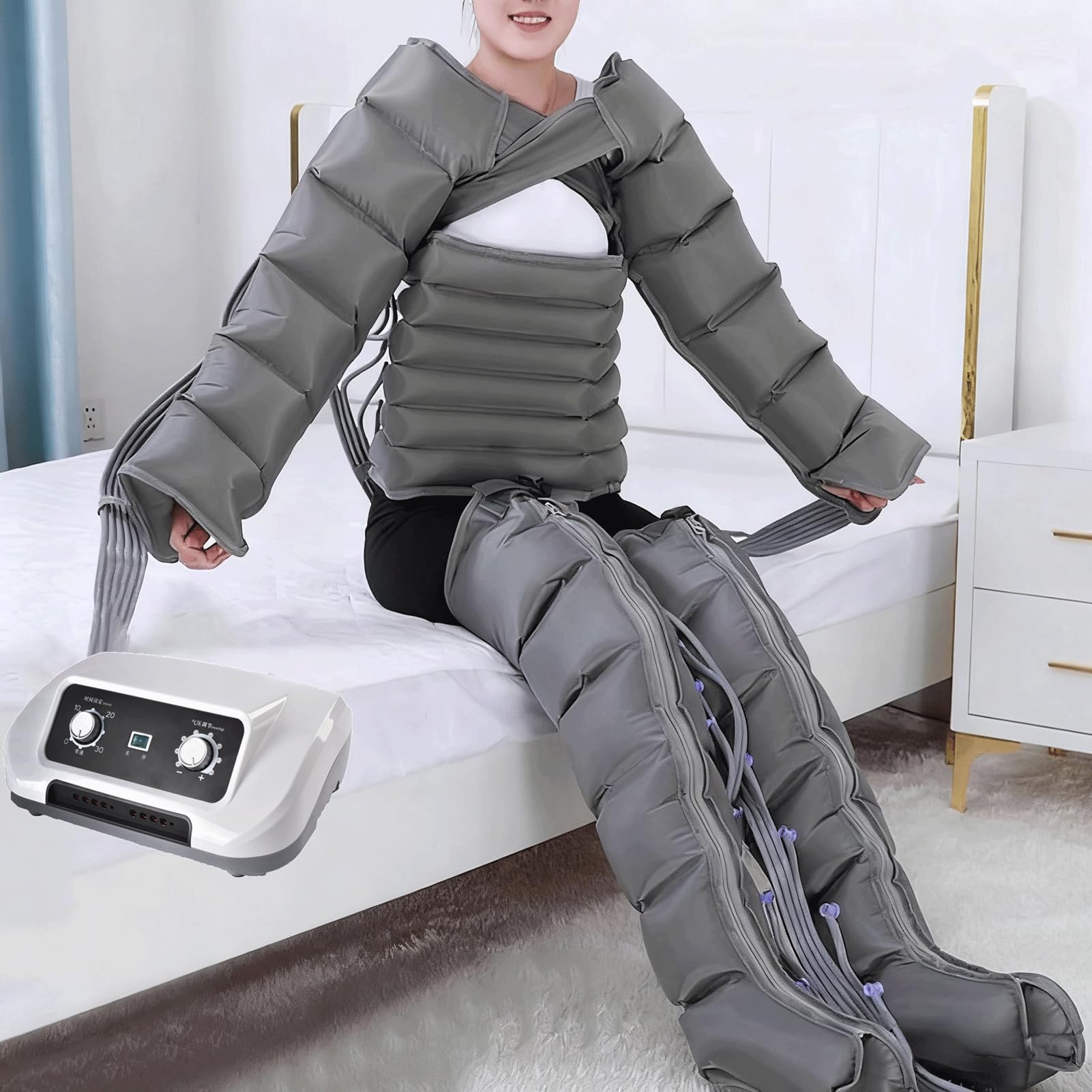 SXSLTSA Leg Compression Massager with Air Compression - Lymphatic Drainage, Pain Relief, Calf Massager, Recovery Boots