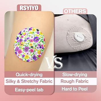 Sensor Covers for Libre 3 Plus, 30Pack Waterproof Libre 3 Plus Sensor Covers Flexible Fabric CGM Tape Easy-Peel Tab Full Cover Patch Hypoallergenic Latex-Free Long Stay for 15 Days