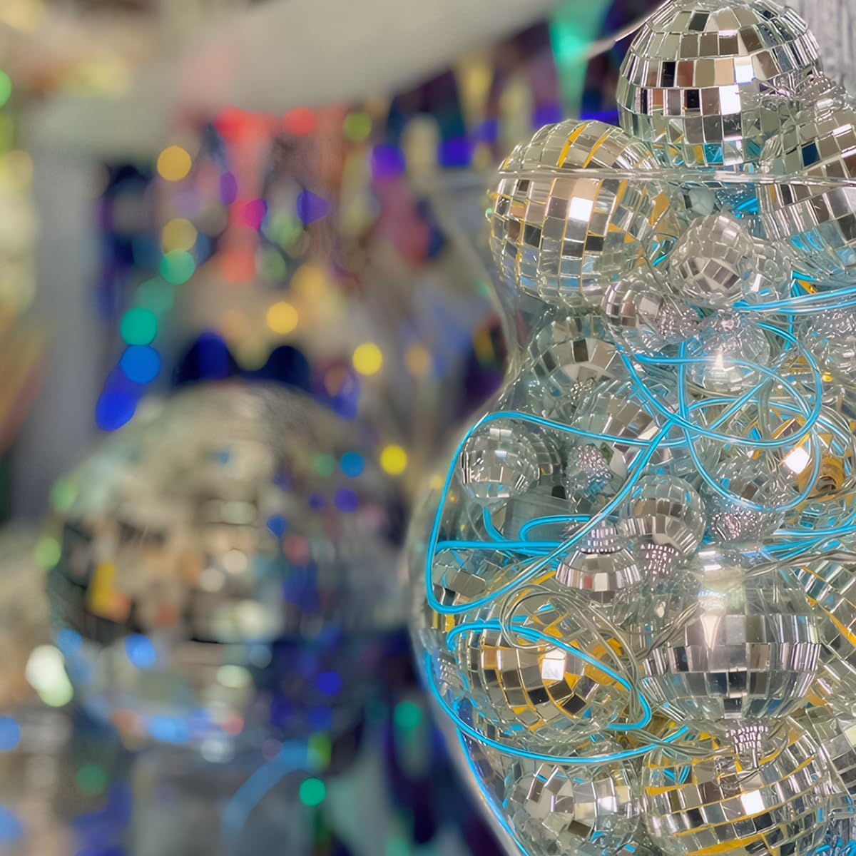 54PCS Disco Ball with Elastic Thread, Hanging Disco Ball Decor Ornaments Decorations for Christmas Tree 70s Disco Themed Party Wedding Dance Music Festival Club Stage(4inch,3.2inch,2inch,1.2inch)