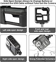 Vista 10 de FIFIELD Aluminum Alloy Dustproof Battery Replacement Cover Door for GoPro Max Black