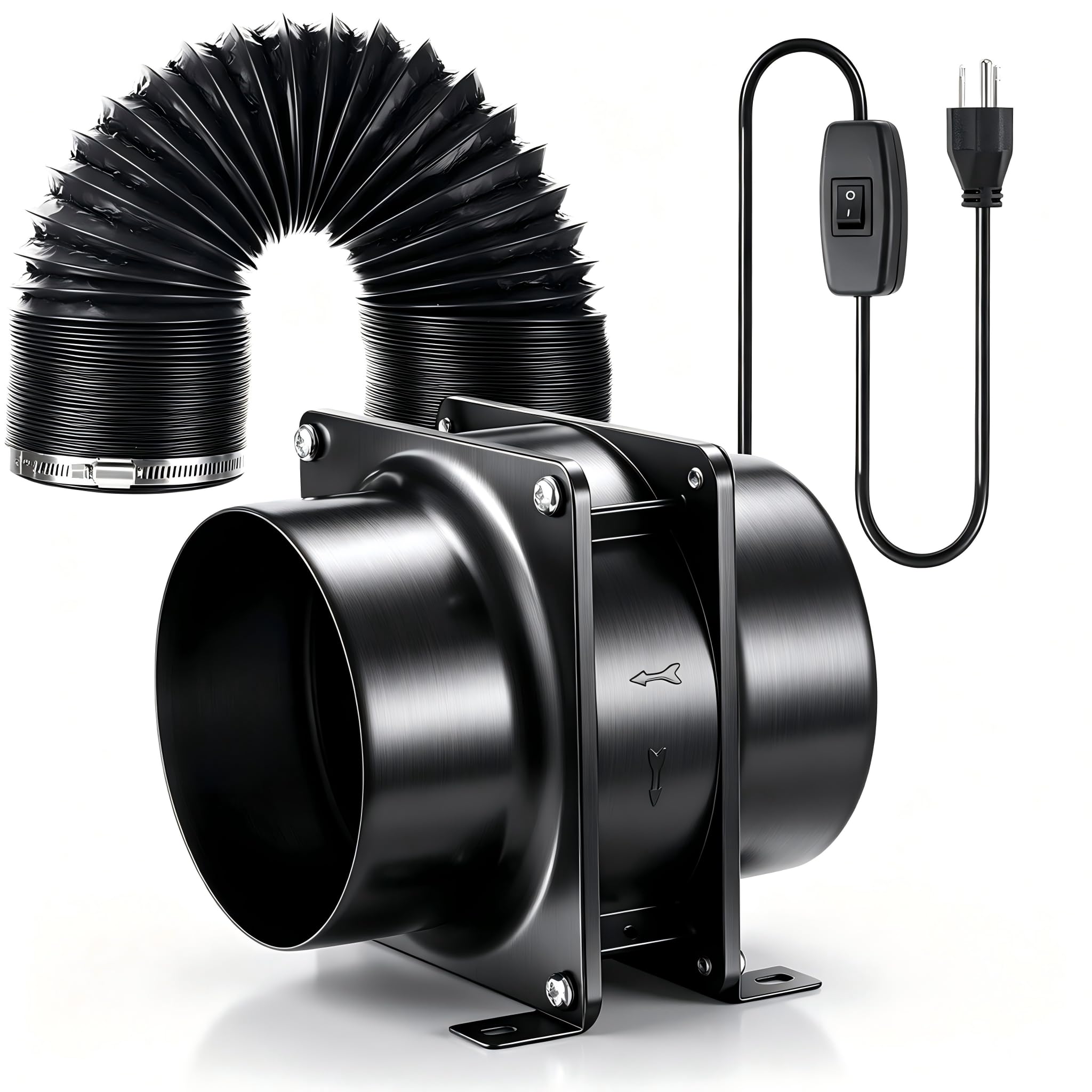 4inch Axial Exhaust Fan + 6.5ft Dryer Hose Kit -1