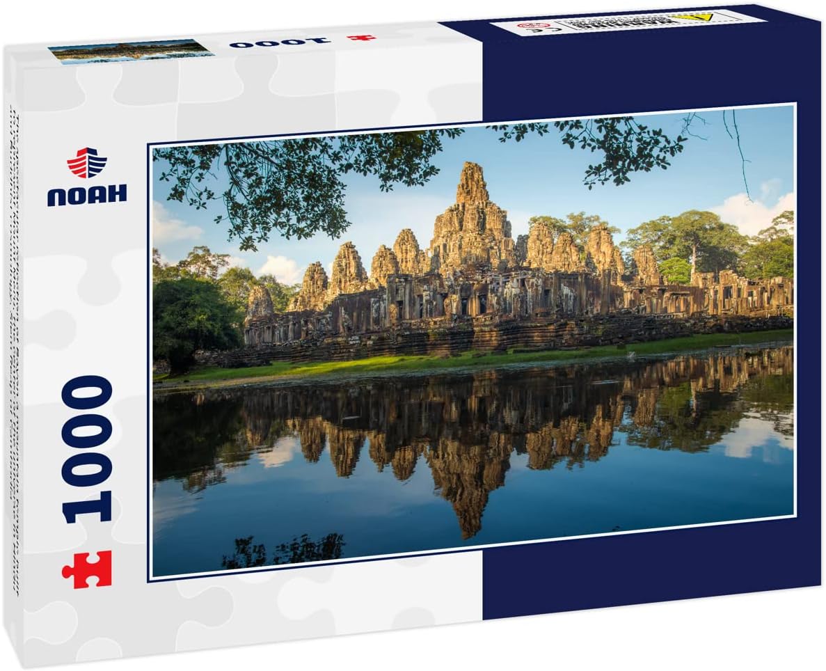 Noah Jigsaw Puzzle The Spectacular Reflection of Bayon a Mountain Temple Built to Represent Mount Meru, The Center of The Universe in Hindu and Buddhist Cosmology, SIEM Reap of Cambodia 1000 Pieces