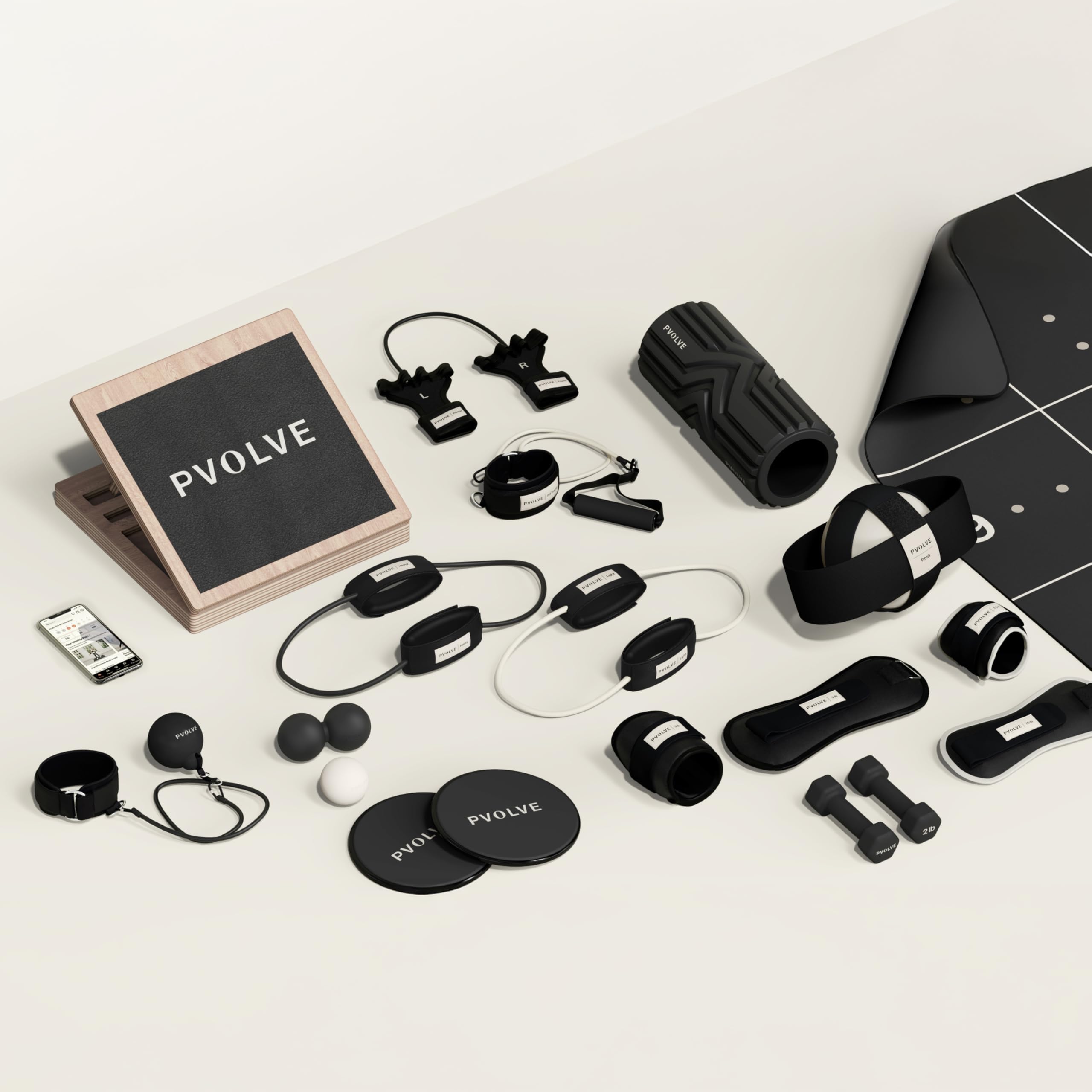 PVOLVE Home Workout Bundles - Home Gym Fitness Equipment for Total Body Strength Exercise and Recovery