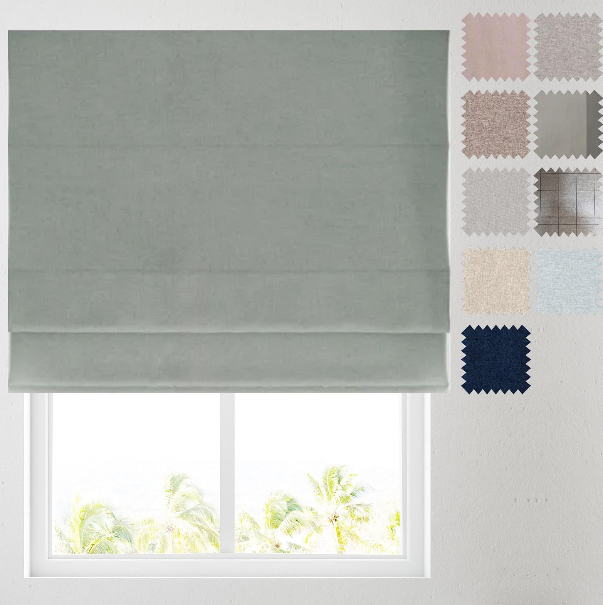 Barnes Blinds And Interiors Duck Egg Barnes Blinds - Soft Textured Ara Blackout Roman Blinds -Durable Fittings Easy Fit ( 183Cm)