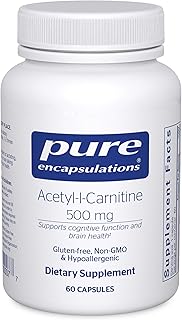 Pure Encapsulations Acetyl-L-Carnitine 500 mg - Memory & Brain Supplement - Brain Support & Focus* - Gluten Free & Non-GMO - 60 Capsules