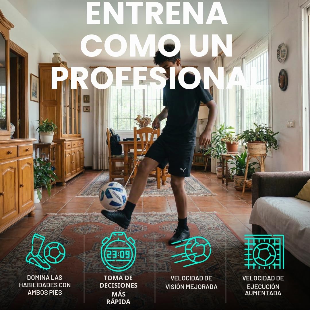 SenseBall Balón de Fútbol & App | Talla 2 & 3 | Entrenamiento Diario para Todos los Niveles | Mejora Habilidad y Control con Programa de Entrenador Profesional y 50+ Vídeos de Ejercicios