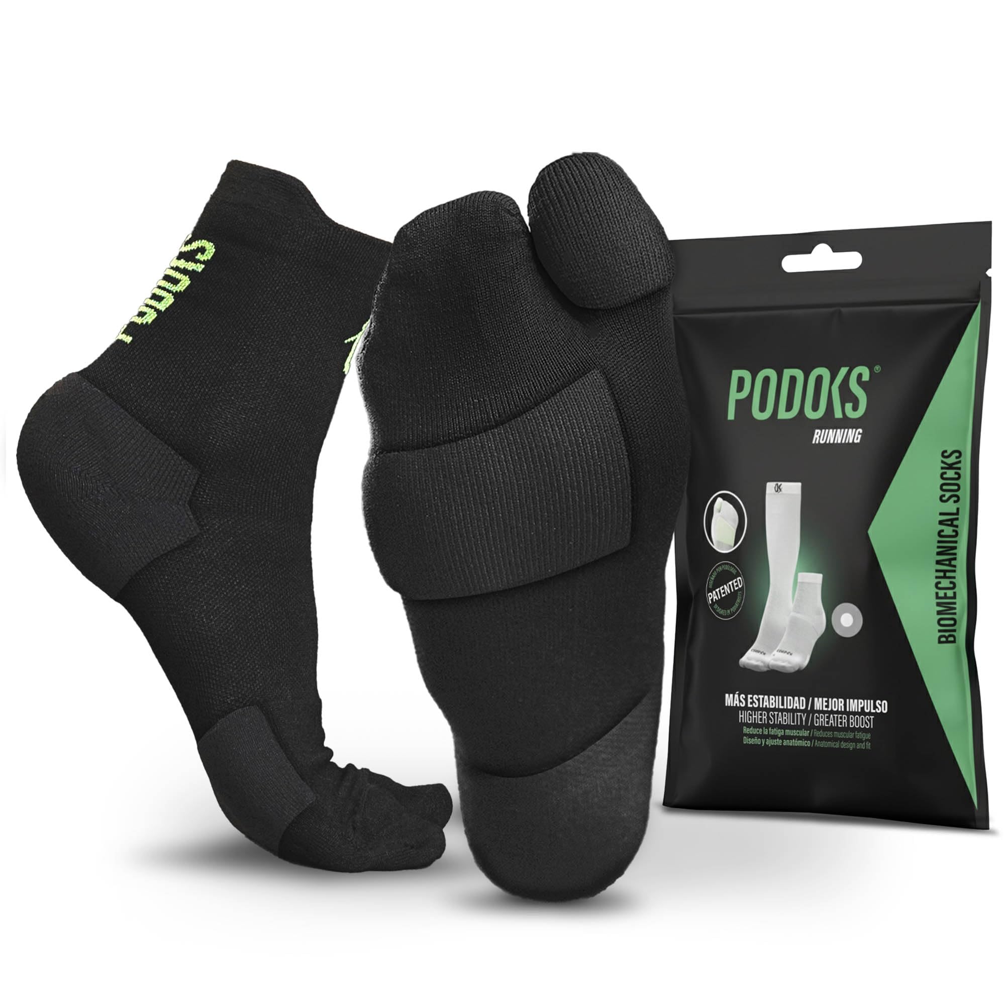 Calcetines Running PRO Hombre Mujer Compresión Deportiva Almohadillado Alivia Fascitis Plantar Padel Crossfit