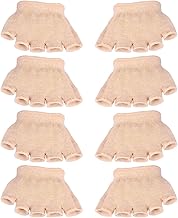 EXCEART 4 Pairs Toe Socks Open Five Half Toe Socks Invisible Sports Socks Yoga Socks Forefoot Socks Women Non-Slip Pilates Ballet Dance Toe Protection - Beige, beige