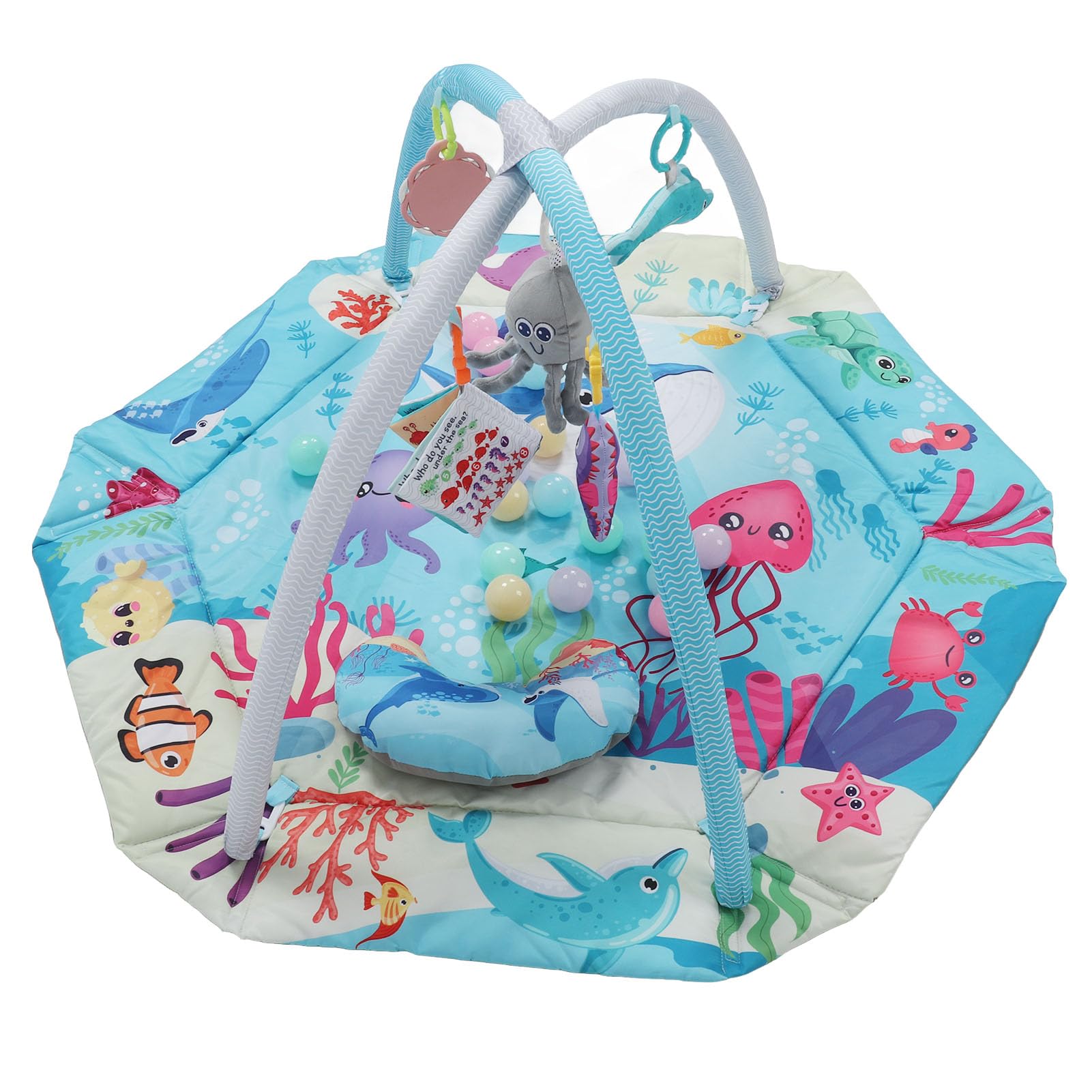 Tappetino da Palestra per Bambini Tappetino da Gioco per Neonati dal Design Portatile e Accogliente Promuovi Lo Sviluppo da Gioco per Bambini Morbido Blu