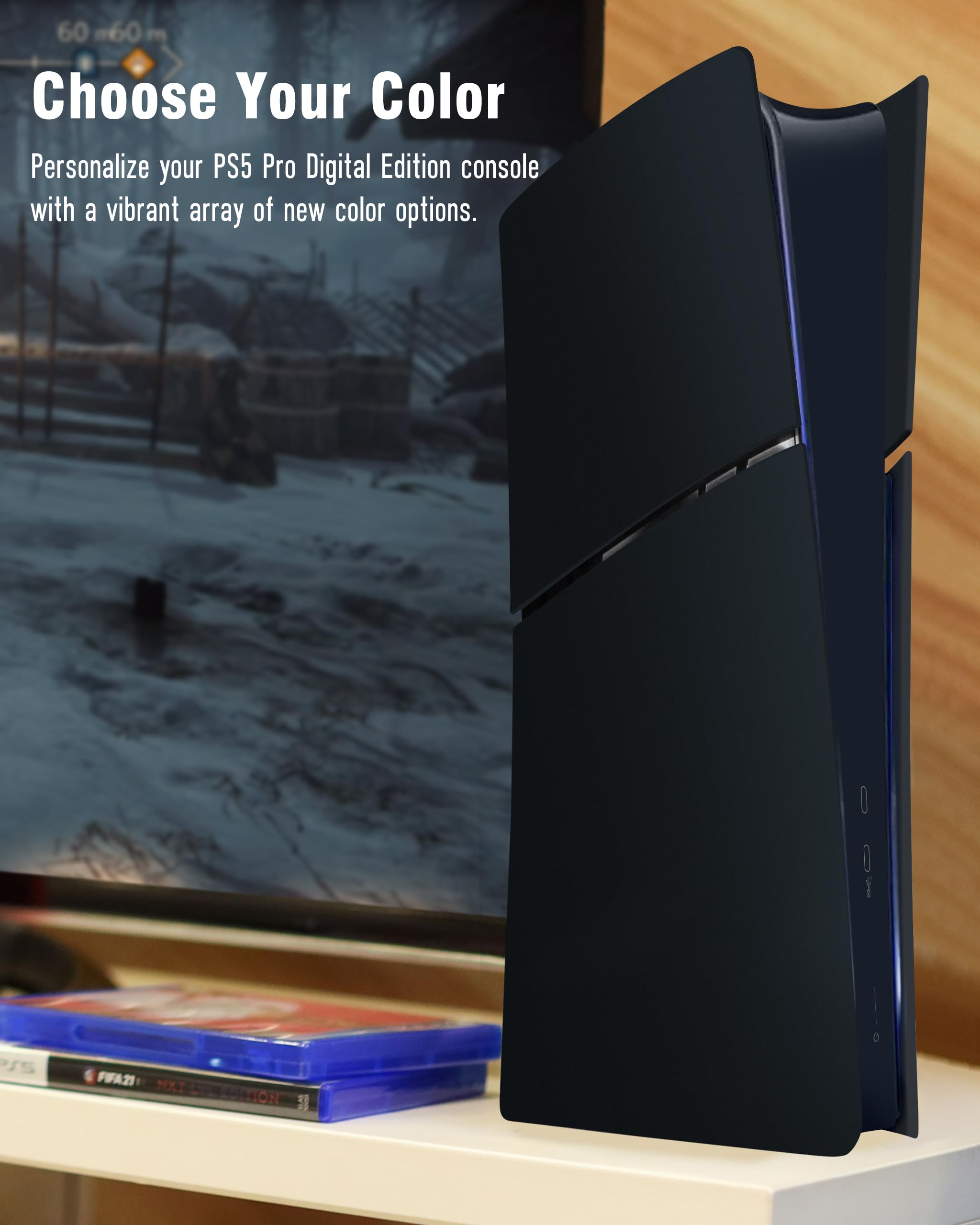Joso Płyta czołowa do PS5 Slim Digital Edition, odporna na zarysowania obudowa pyłoszczelna, osłona pasuje do konsoli PS5 Slim, płyty do akcesoriów PS5 Slim, łatwa instalacja