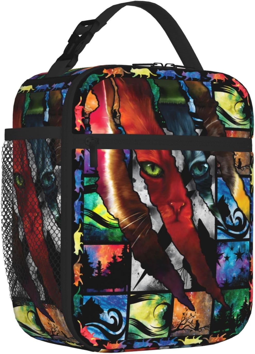 Cat Lunch Bag Insulated Reusable Lightweight Cartoon Cat Lunch Box