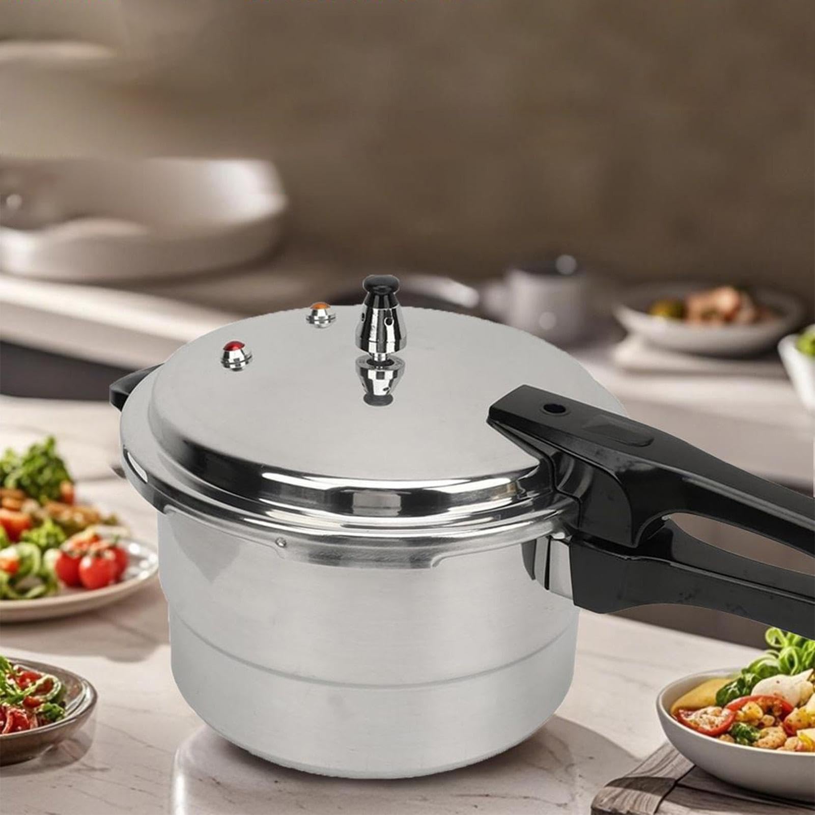 Olla a presión Aleación de Aluminio para Verduras, Carne, Aves y Mariscos | Arrocera 5L con Inserto de Vapor Multiusos Cocción Rápida Carne Aves Mariscos Para Cocina Doméstica Y Restaurantes Comer