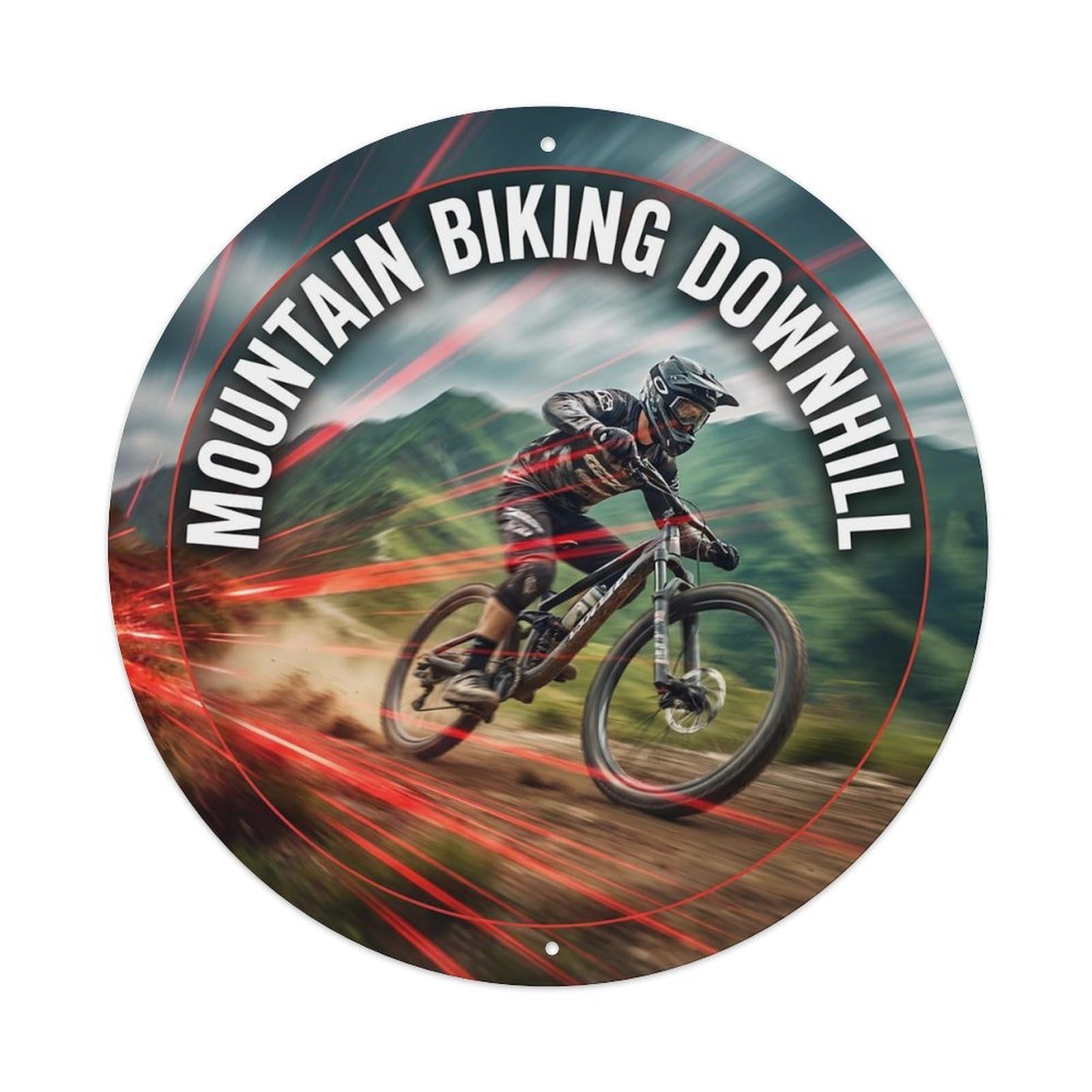 Vintage Mountain Biking Downhill Extreme Sports Vintage Metal Tin Sign Plaque Wall Decor for Cafe, Club Bar, Office, Garden Metal Poster 8x8Inch