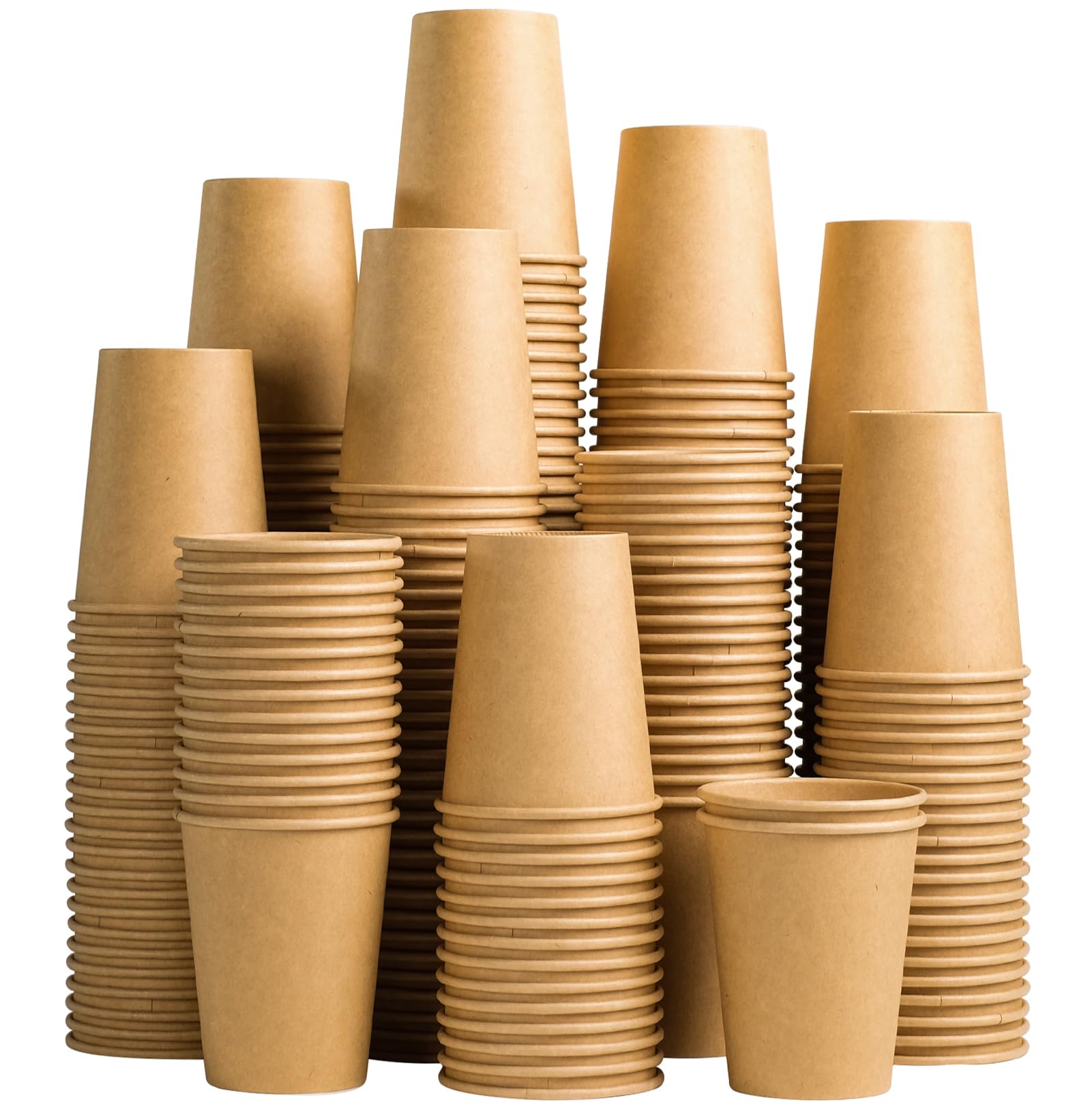 Lamosi 200 Pack 10 oz Kraft Paper Cups, Brown Disposable Paper Coffee Cups, Unbleached Cups for Hot/Cold Beverage Party Home OfficeThe Forest Stewardship Council