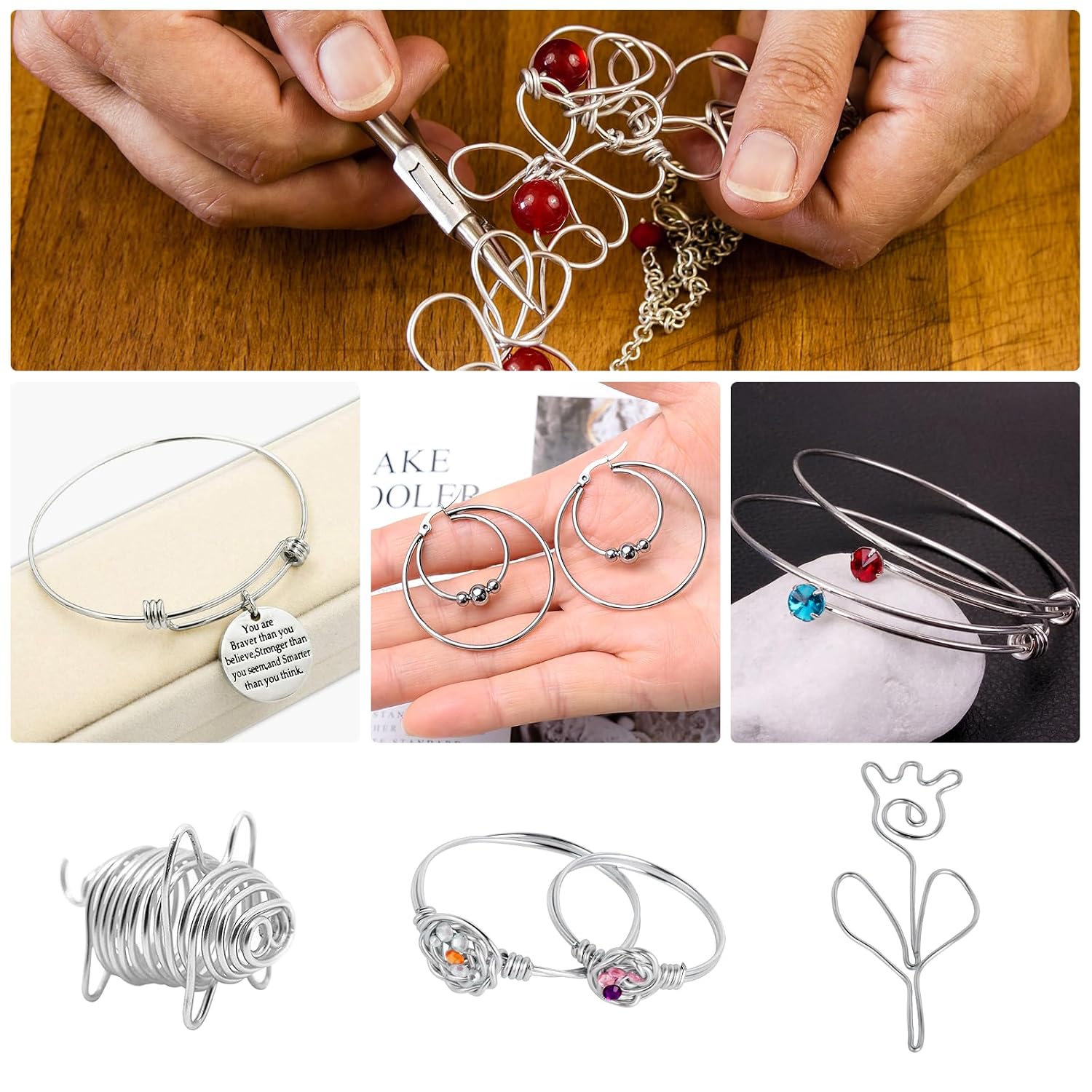 Aluminum Craft Wire 2mm X 10M, Flexible Silver Aluminum Wire, Aluminum Wire for Crafts and Jewelry Making