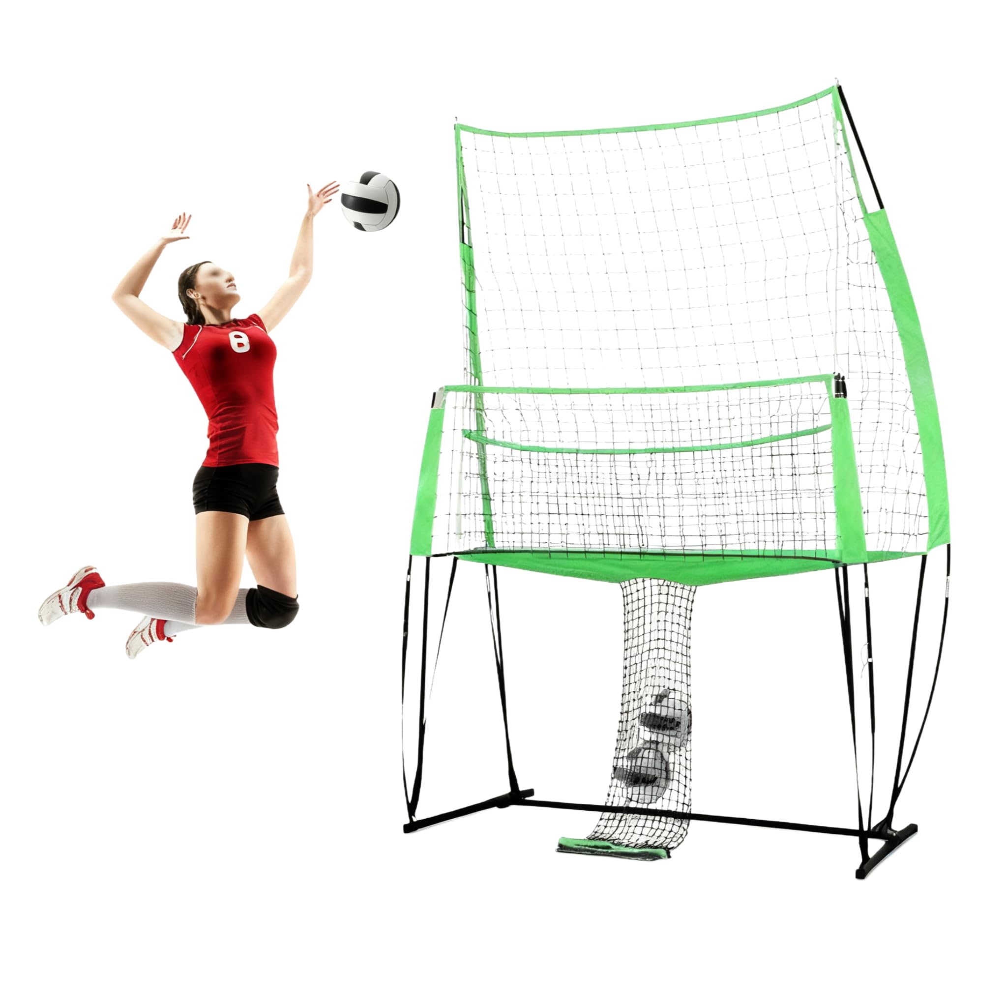 Volleyball Trainingsnetz 3 In 1 Volleyballnetz Höhenverstellbar Volleyball Netz 244 x 335cm Volleyballtrainingsgerät Tragbarer Volleyballrebounder Tennisnetz Badmintonnetz für Schule