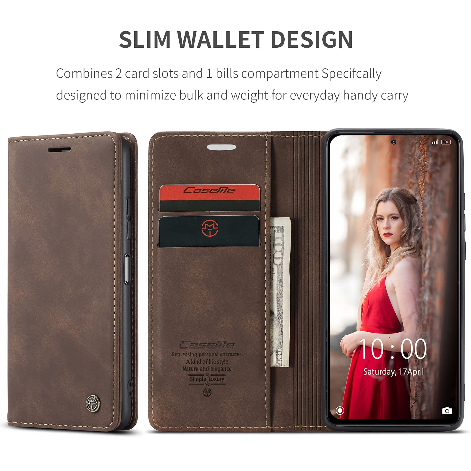 xinyunew Cover per Xiaomi Redmi Note 10 5G + 2 Pezzi Vetro Temperato Case, Custodia Premium in PU, Chiusura Magnetica Flip Telefono Case per Xiaomi Redmi Note 10 5G (Azzurro