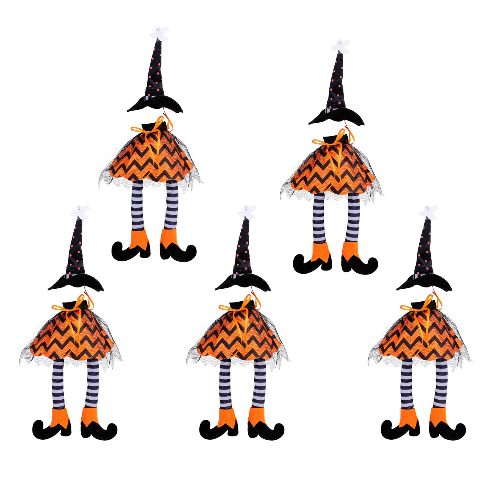 Chapeau de sorcière d'Halloween pour bouteille de vin déco table lot de 5 pièces de fête